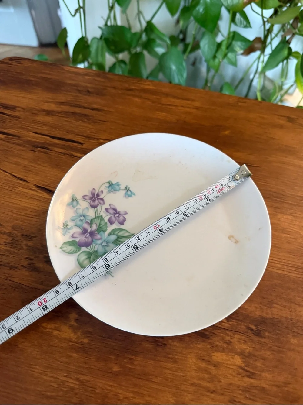 Floral Porcelain Dessert Plate - White with Purple Flowers Royalon Inc 307